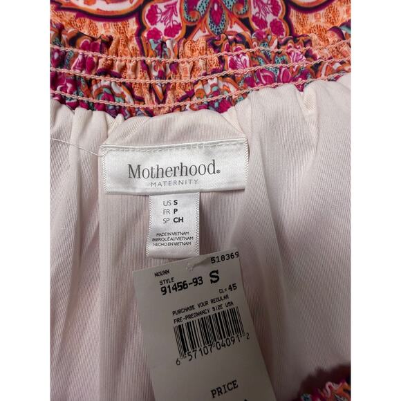 Motherhood Maternity Women Dress Small Shift Ruffle Pink Short Sleeve Scoop New - Picture 8 of 10